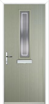 Mid Square (centre) Enfield Composite Front Door in Pebble Grey