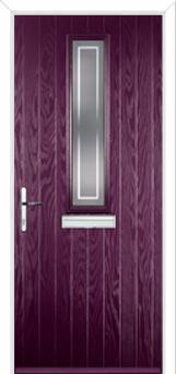 Mid Square (centre) Enfield Composite Front Door in Purple Violet