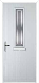 Mid Square (centre) Enfield Composite Front Door in White