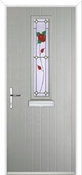 Mid Square (centre) English Rose Composite Front Door in Agate Grey