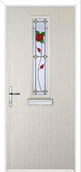 Mid Square (centre) English Rose Composite Front Door in Cream