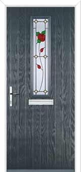 Mid Square (centre) English Rose Composite Front Door in Anthracite Grey
