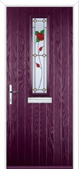 Mid Square (centre) English Rose Composite Front Door in Purple Violet