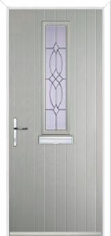 Mid Square (centre) Flair Composite Front Door in Agate Grey