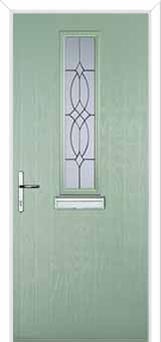 Mid Square (centre) Flair Composite Front Door in Chartwell Green