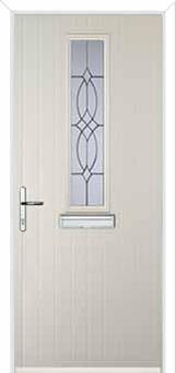 Mid Square (centre) Flair Composite Front Door in Cream