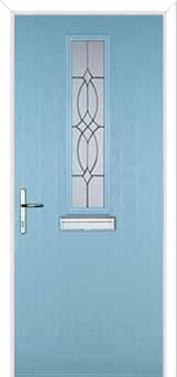 Mid Square (centre) Flair Composite Front Door in Duck Egg Blue