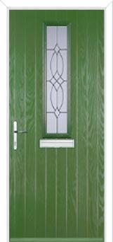 Mid Square (centre) Flair Composite Front Door in Fern Green