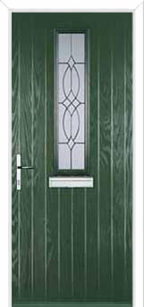 Mid Square (centre) Flair Composite Front Door in Green