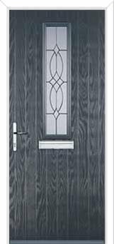Mid Square (centre) Flair Composite Front Door in Anthracite Grey