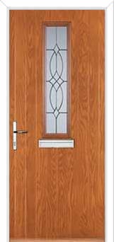 Mid Square (centre) Flair Composite Front Door In Oak