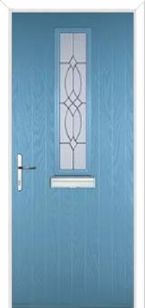 Mid Square (centre) Flair Composite Front Door in Pastel Blue