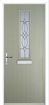Mid Square (centre) Flair Composite Front Door in Pebble Grey