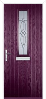 Mid Square (centre) Flair Composite Front Door in Purple Violet