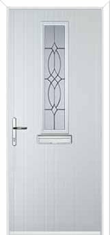 Mid Square (centre) Flair Composite Front Door in White