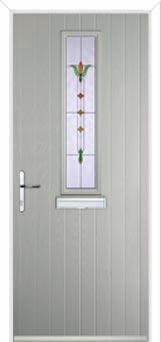 Mid Square (centre) Fleur Composite Front Door in Agate Grey