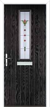 Mid Square (centre) Fleur Composite Front Door in Black Brown