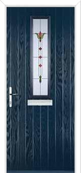 Mid Square (centre) Fleur Composite Front Door in Dark Blue