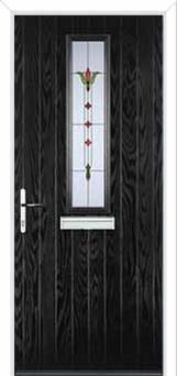 Mid Square (centre) Fleur Composite Front Door in Black