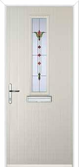 Mid Square (centre) Fleur Composite Front Door in Cream
