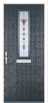 Mid Square (centre) Fleur Composite Front Door in Anthracite Grey