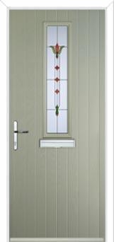 Mid Square (centre) Fleur Composite Front Door in Pebble Grey