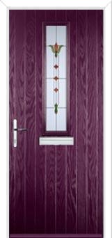 Mid Square (centre) Fleur Composite Front Door in Purple Violet