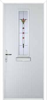 Mid Square (centre) Fleur Composite Front Door in White