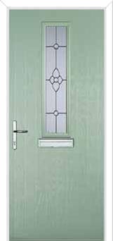 Mid Square (centre) Finesse Composite Front Door in Chartwell Green
