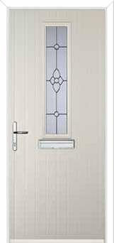 Mid Square (centre) Finesse Composite Front Door in Cream