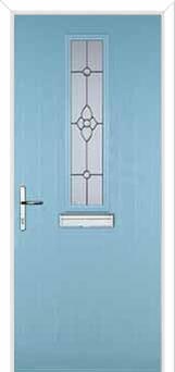 Mid Square (centre) Finesse Composite Front Door in Duck Egg Blue