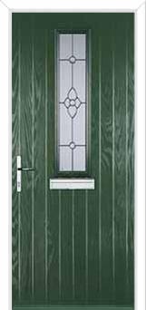 Mid Square (centre) Finesse Composite Front Door in Green