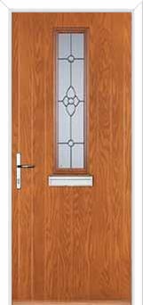 Mid Square (centre) Finesse Composite Front Door In Oak