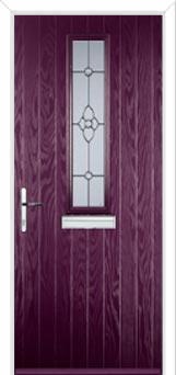 Mid Square (centre) Finesse Composite Front Door in Purple Violet