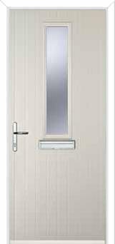 Mid Square (centre) Glazed Composite Front Door in Cream