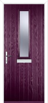 Mid Square (centre) Glazed Composite Front Door in Purple Violet
