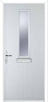 Mid Square (centre) Glazed Composite Front Door in White