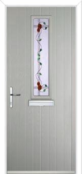 Mid Square (centre) Mackintosh Rose Composite Front Door in Agate Grey