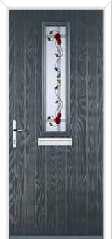Mid Square (centre) Mackintosh Rose Composite Front Door in Anthracite Grey