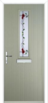 Mid Square (centre) Mackintosh Rose Composite Front Door in Pebble Grey