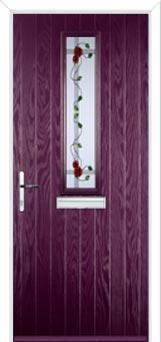 Mid Square (centre) Mackintosh Rose Composite Front Door in Purple Violet