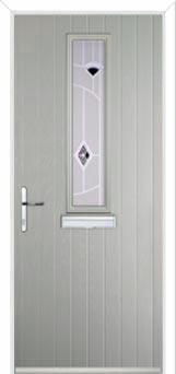 Mid Square (centre) Murano Composite Front Door in Agate Grey
