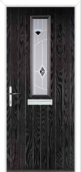 Mid Square (centre) Murano Composite Front Door in Black Brown