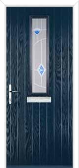 Mid Square (centre) Murano Composite Front Door in Dark Blue