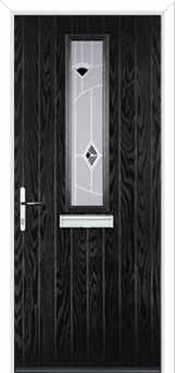 Mid Square (centre) Murano Composite Front Door in Black