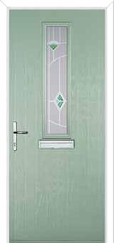 Mid Square (centre) Murano Composite Front Door in Chartwell Green