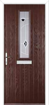 Mid Square (centre) Murano Composite Front Door in Darkwood