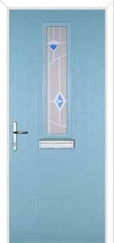 Mid Square (centre) Murano Composite Front Door in Duck Egg Blue
