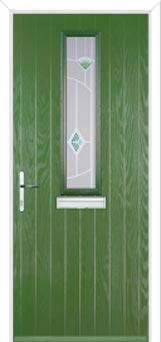Mid Square (centre) Murano Composite Front Door in Fern Green