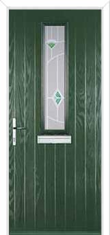 Mid Square (centre) Murano Composite Front Door in Green